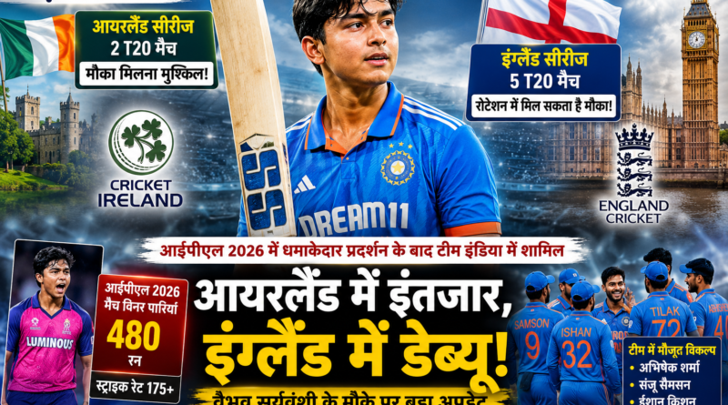 आयरलैंड में इंतजार, इंग्लैंड में डेब्यू! वैभव सूर्यवंशी के मौके पर बड़ा अपडेट आयरलैंड में इंतजार, इंग्लैंड में डेब्यू! वैभव सूर्यवंशी के मौके पर बड़ा अपडेट