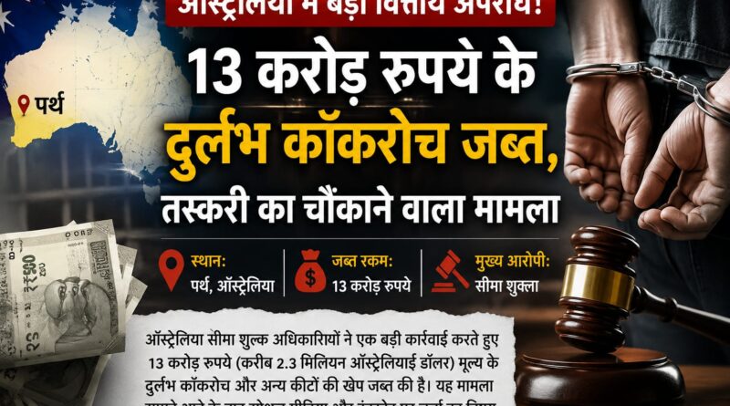 ऑस्ट्रेलिया में 13 करोड़ रुपये के दुर्लभ कॉकरोच जब्त, वन्यजीव तस्करी का चौंकाने वाला मामला आया सामने