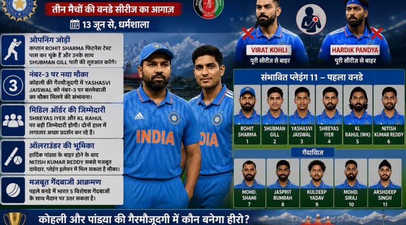 IND vs AFG 1st ODI: कोहली-पांड्या बाहर, टीम इंडिया के सामने नई चुनौती