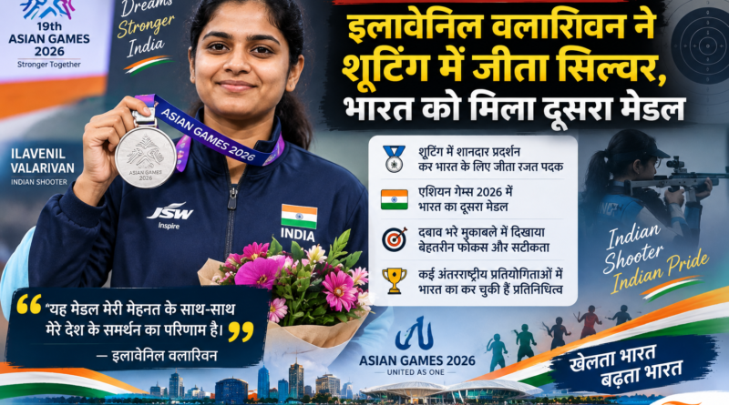 Asian Games 2026: इलावेनिल वलारिवन ने Shooting में जीता सिल्वर, भारत को मिला दूसरा मेडल