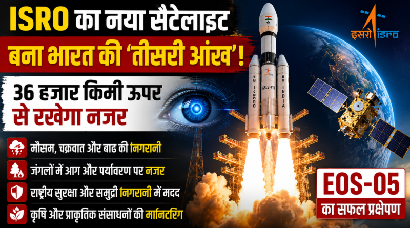 ISRO EOS-05: भारत की ‘तीसरी आंख’ बनी EOS-05, 36 हजार किमी ऊपर से करेगी पृथ्वी की निगरानी